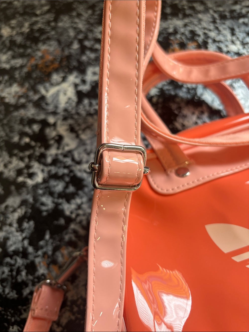 adidas Coral and Light Pink Patent Mini Satchel Bag - Picture 9 of 11